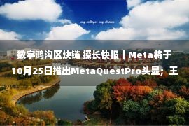 数字鸿沟区块链 探长快报｜Meta将于10月25日推出MetaQuestPro头显；王思聪入局数字藏品，控股公司投资成立元宇宙公司推藏品