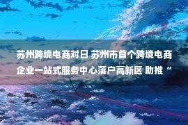 苏州跨境电商对日 苏州市首个跨境电商企业一站式服务中心落户高新区 助推“苏州制造”走出去“卖全球”