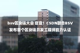 bsv区块链大会 官宣！CSDN联合BSV发布首个区块链开发工程师能力认证