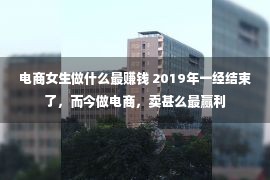 电商女生做什么最赚钱 2019年一经结束了，而今做电商，卖甚么最赢利