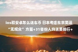 ios和安卓怎么送车币 日本考虑东京奥运“无观众”方案+31省份人均消费排行+恒大汽车引入260亿投资+广东全部清退707家P2P网贷机构【互联网快报】