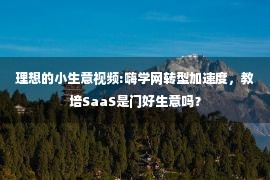 理想的小生意视频:嗨学网转型加速度，教培SaaS是门好生意吗？