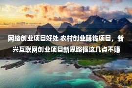 网络创业项目好处 农村创业赚钱项目，新兴互联网创业项目新思路懂这几点不赚钱都难