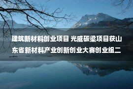 建筑新材料创业项目 光威碳梁项目获山东省新材料产业创新创业大赛创业组二等奖