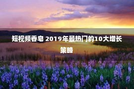 短视频香皂 2019年最热门的10大增长策略