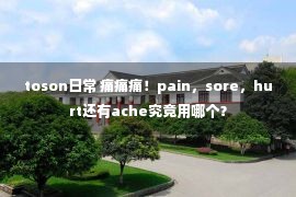 toson日常 痛痛痛！pain，sore，hurt还有ache究竟用哪个？