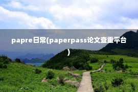 papre日常(paperpass论文查重平台)