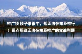 推广锁 锁子甲很牛，却无法在东亚推行！盘点那些无法在东亚推广的实战利器