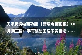 天津跨境电商功能 【跨境电商周报】10月第三周：字节跳动回应不实言论……