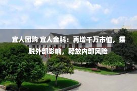 宜人团购 宜人金科：再增千万市值，摆脱外部影响，释放内部风险