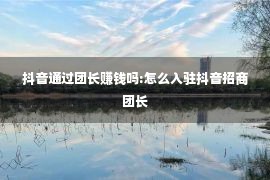 抖音通过团长赚钱吗:怎么入驻抖音招商团长