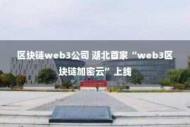 区块链web3公司 湖北首家“web3区块链加密云”上线