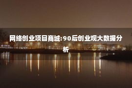 网络创业项目商城:90后创业观大数据分析