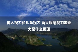 成人视力和儿童视力 两只眼睛视力差距大是什么原因