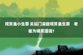 观赏鱼小生意 关起门来做观赏鱼生意　老板为啥更赚钱?