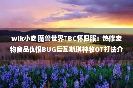 wlk小吃 魔兽世界TBC怀旧服：热修宠物食品仇恨BUG后瓦斯琪神牧OT打法介绍