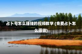 占卜号怎么赚钱的视频教学 (免费占卜怎么赚钱)