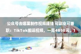 公众号去哪里制作视频赚钱 可副业可兼职：TikTok搬运视频，一周4850元，1天1小时！