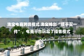 淘宝电商跨境模式 淘宝推出“顺手买一件”，电商平台玩起了搭售模式