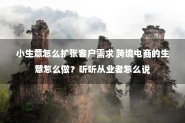 小生意怎么扩张客户需求 跨境电商的生意怎么做？听听从业者怎么说