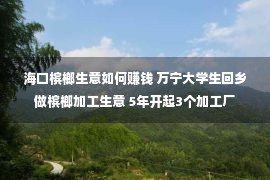 海口槟榔生意如何赚钱 万宁大学生回乡做槟榔加工生意 5年开起3个加工厂