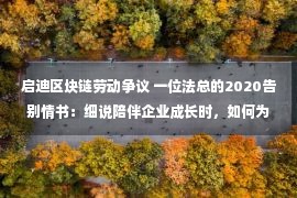 启迪区块链劳动争议 一位法总的2020告别情书：细说陪伴企业成长时，如何为梦赋能