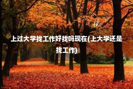 上过大学找工作好找吗现在(上大学还是找工作)