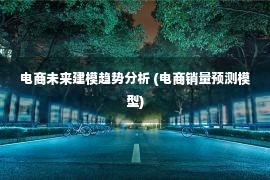 电商未来建模趋势分析 (电商销量预测模型)