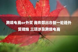 跨境电商or外贸 商务部出台新一轮稳外贸措施 三项涉及跨境电商