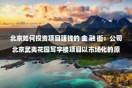 北京如何投资项目赚钱的 金 融 街：公司北京武夷花园写字楼项目以市场化的原则进行销售