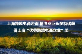 上海跨境电商咨询 精油业巨头多特瑞获得上海“优秀跨境电商企业”奖