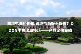 跨境电商价格单 跨境电商好不好做？OZON平台出单技巧——产品定价策略