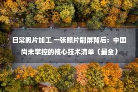 日常照片加工 一张照片刷屏背后：中国尚未掌控的核心技术清单（最全）