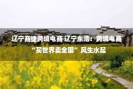 辽宁商捷跨境电商 辽宁东浩：跨境电商“买世界卖全国”风生水起