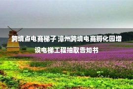 跨境点电商梯子 漳州跨境电商孵化园增设电梯工程抽取告知书