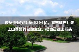 谈负债短视频 负债294亿，宣布破产！走上山寨路的老牌车企，把自己送上断头台