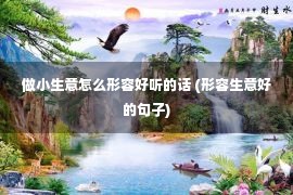 做小生意怎么形容好听的话 (形容生意好的句子)