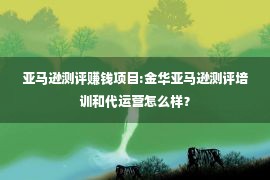 亚马逊测评赚钱项目:金华亚马逊测评培训和代运营怎么样？