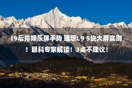 l9后排娱乐屏手势 理想L9 5块大屏实测！眼科专家解读！3点不建议！