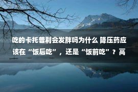 吃的卡托普利会发胖吗为什么 降压药应该在“饭后吃”，还是“饭前吃”？高血压患者要清楚