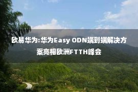 欧易华为:华为Easy ODN端到端解决方案亮相欧洲FTTH峰会