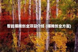 智能摆摊创业项目介绍 (摆摊创业方案)