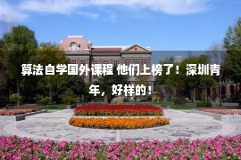 算法自学国外课程 他们上榜了！深圳青年，好样的！