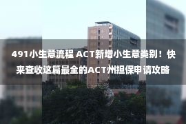 491小生意流程 ACT新增小生意类别！快来查收这篇最全的ACT州担保申请攻略！