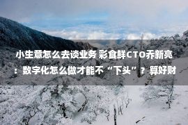 小生意怎么去谈业务 彩食鲜CTO乔新亮：数字化怎么做才能不“下头”？算好财务账，用技术接管业务