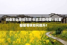 抖音怎么赚钱合肥 合肥见微传媒：抖音橱窗等级如何提升？