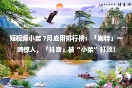 短视频小弟 7月应用排行榜：「淘特」一鸣惊人，「抖音」被“小弟”打败！