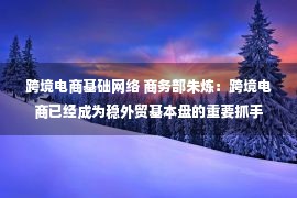 跨境电商基础网络 商务部朱炼：跨境电商已经成为稳外贸基本盘的重要抓手