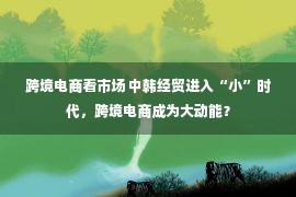 跨境电商看市场 中韩经贸进入“小”时代，跨境电商成为大动能？