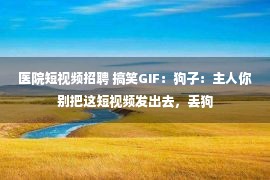 医院短视频招聘 搞笑GIF：狗子：主人你别把这短视频发出去，丢狗